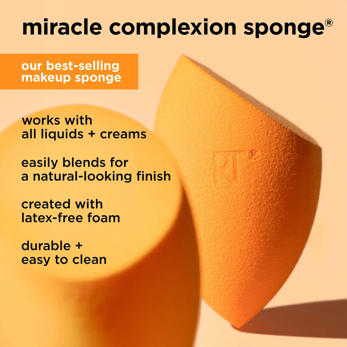 Real Techniques Mini Miracle Complexion Sponge for Makeup, 4 Count