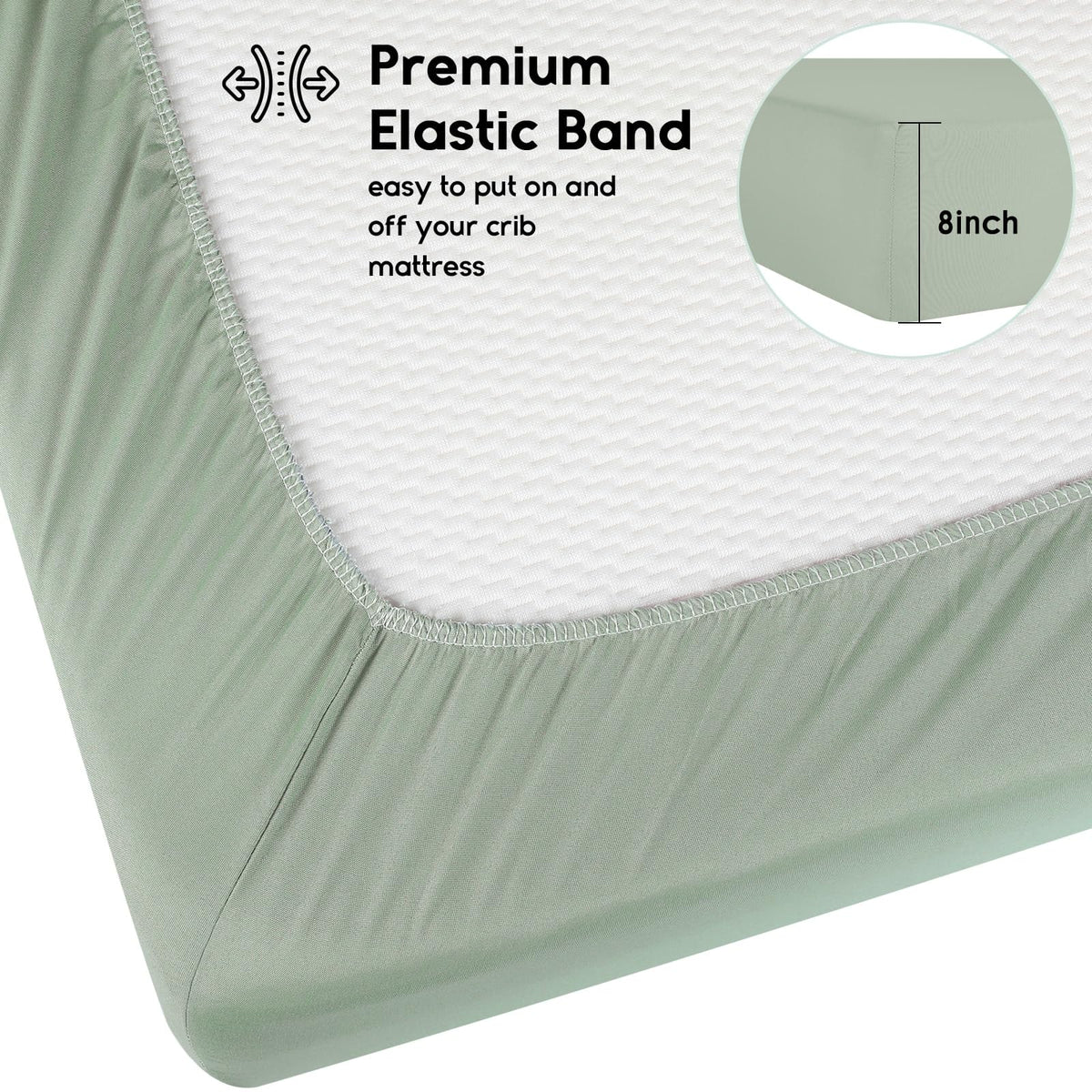 Yoofoss 2-Pack Baby Crib Sheets for Boys Girls 52x28 (Green+Leaf)