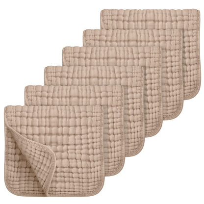 Looxii Muslin Baby Burp Cloths, Absorbent Brup Rags 6 Pack Set for Baby