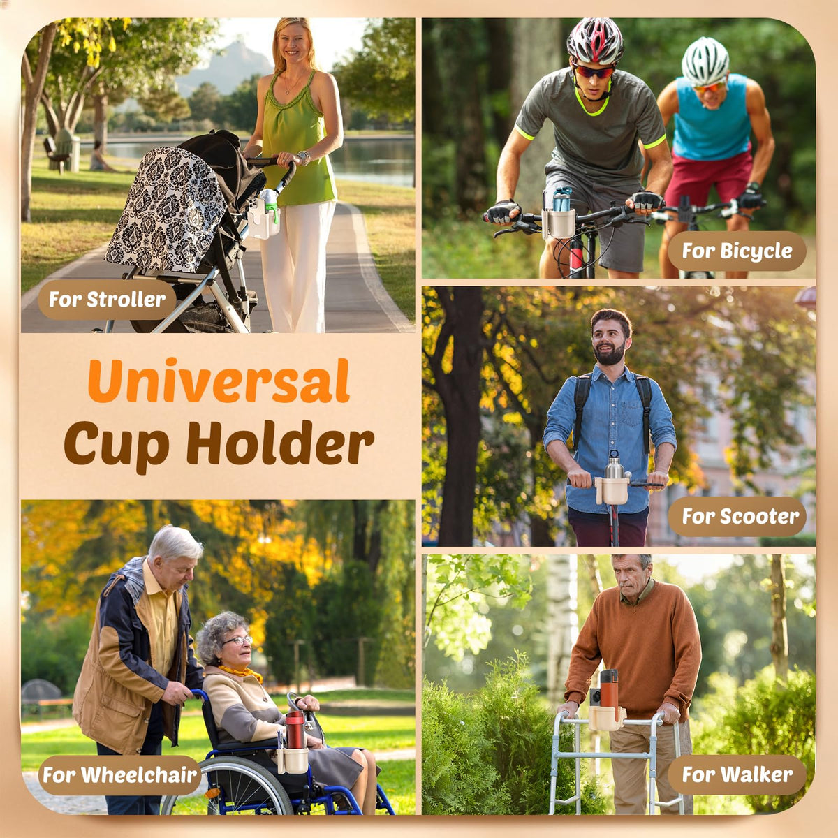 2-Pack Cup Holder for Walker: Wheelchair Cup Holder for Seniors and Adults