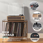 Seasonlife® Record Player for Vinyl Turntable with Speakers,Pale Purple