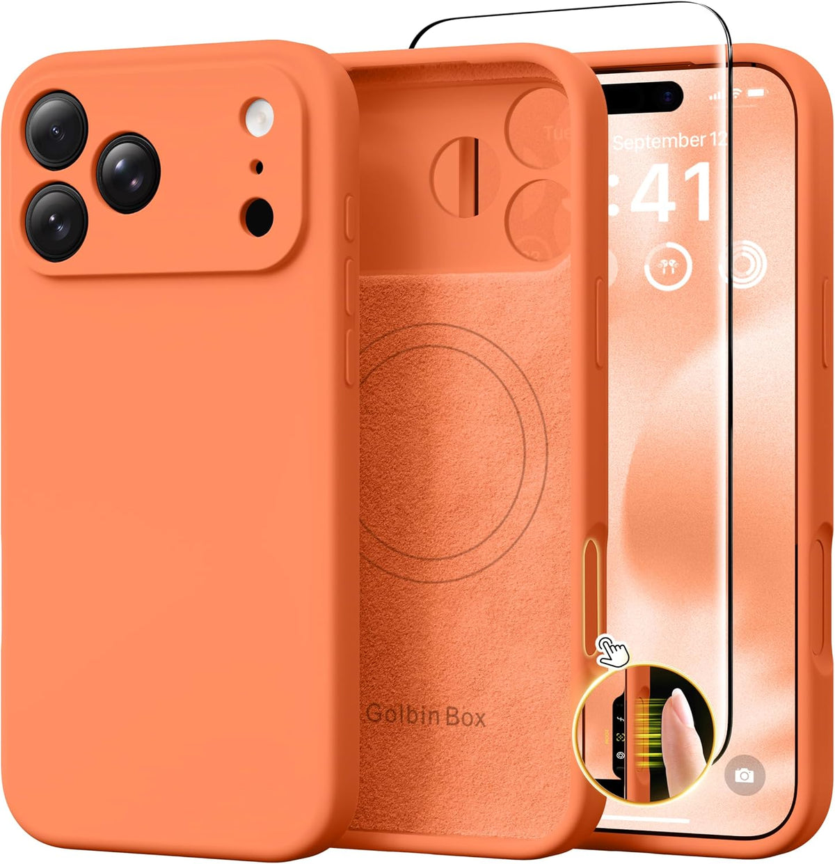 GolbinBox Magnetic for iPhone 13/14 Case, Silicone Cover, Blackcurrant