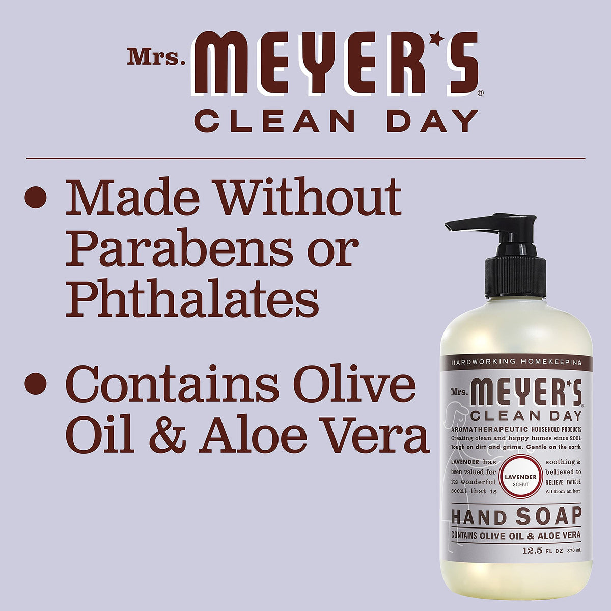 MRS. MEYER'S CLEAN DAY Hand Soap Refill, Lemon Verbena Scent, 33 Fl Oz Bottle
