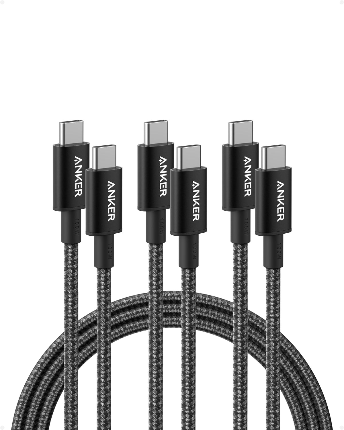 Anker USB C to USB C Cable, 100W Fast Charging Cable(1-Pack, 10 ft, Black)