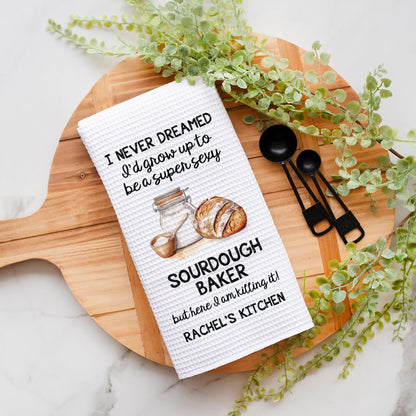 Sourdough Kitchen Towels | Floral Sourdough Era Dish Towel | Waffle Weave | Bread Lover Gift | Housewarming Gift