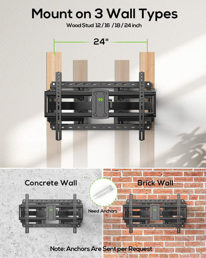 USX Mount Full Motion TV Wall Mount for 42-90 inch TV Holds up to 132lbs