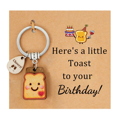 Toast Keychain for Girls New Beginnings Congratulations Gifts
