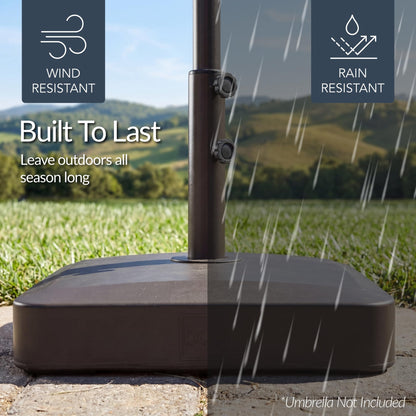 Best Choice Products Fillable Umbrella Base Stand Round Sunburst Plastic Patio Umbrella Base Stand, Pole Holder for Outdoor, Lawn w/ 55lbs Weight Capacity, Adjustment Knob