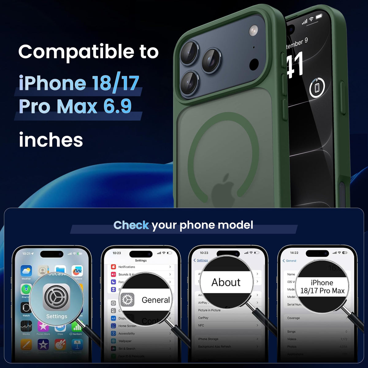CACOE Magnetic Case for iPhone 17 6.3 inch, Light Purple