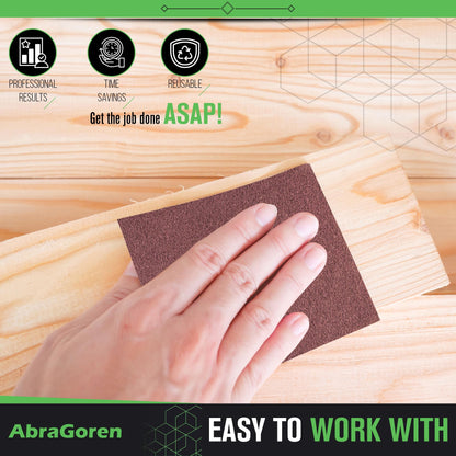 Pack of 10 Sand Paper Sheets - Mixed Grits, 3x Fine, 4x Medium, 3x Coarse - Assorted Sandpaper for Wood and Walls (Premium)