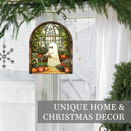 Halloween Plant Gifts, Stained Glass Window Hanging, Gothic Spooky Decor
