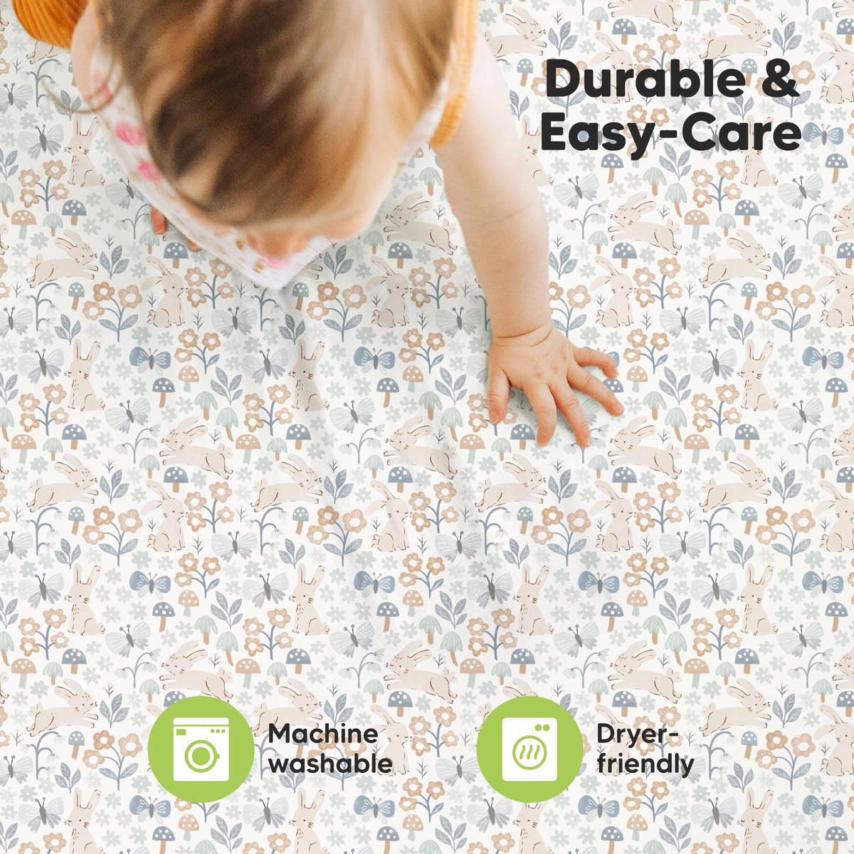 2pk Mini Crib Sheets Fitted 38x26 Pack N Play Mattress Sheet (Bumble Bear)