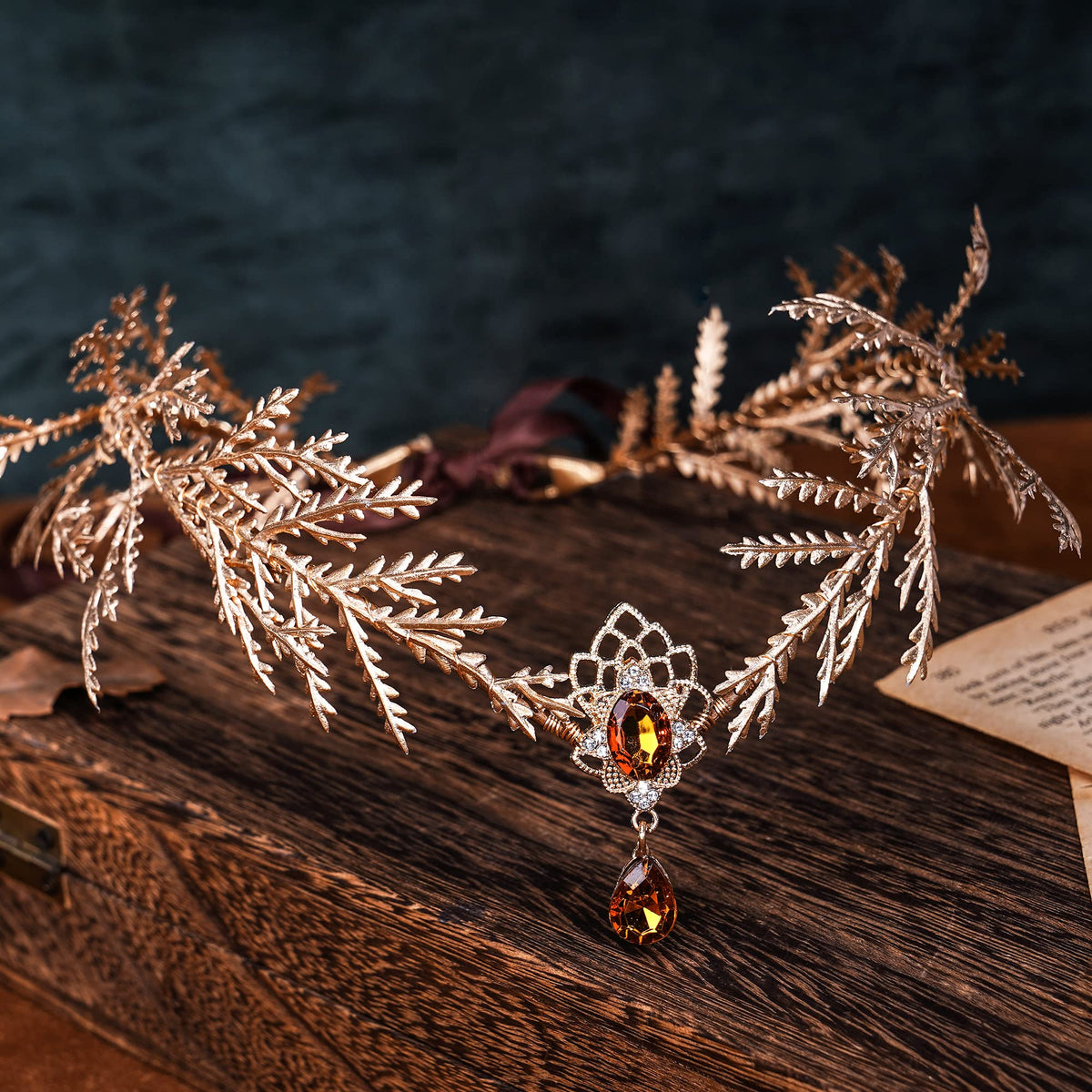 MOSTORY Renaissance Fairy Flower Crown, Woodland Elf Crown Headpiece