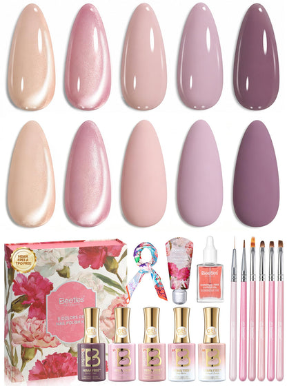 Beetles Gel Nail Polish Kit with U V Light - 80Pcs 55 Colors Gel Nail Kit