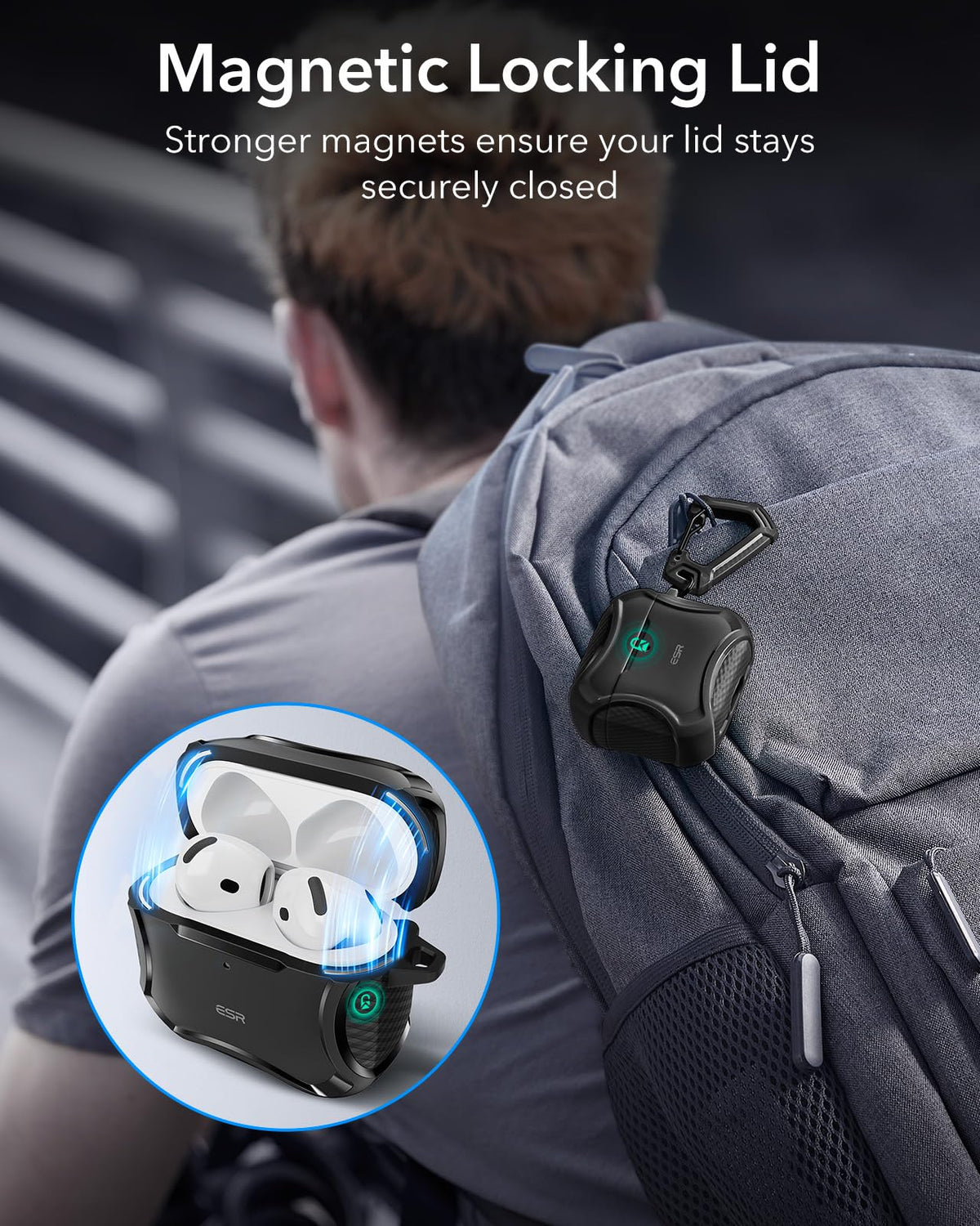 ESR for AirPods Pro 2 Case, Compatible with MagSafe, Cyber Series, Black
