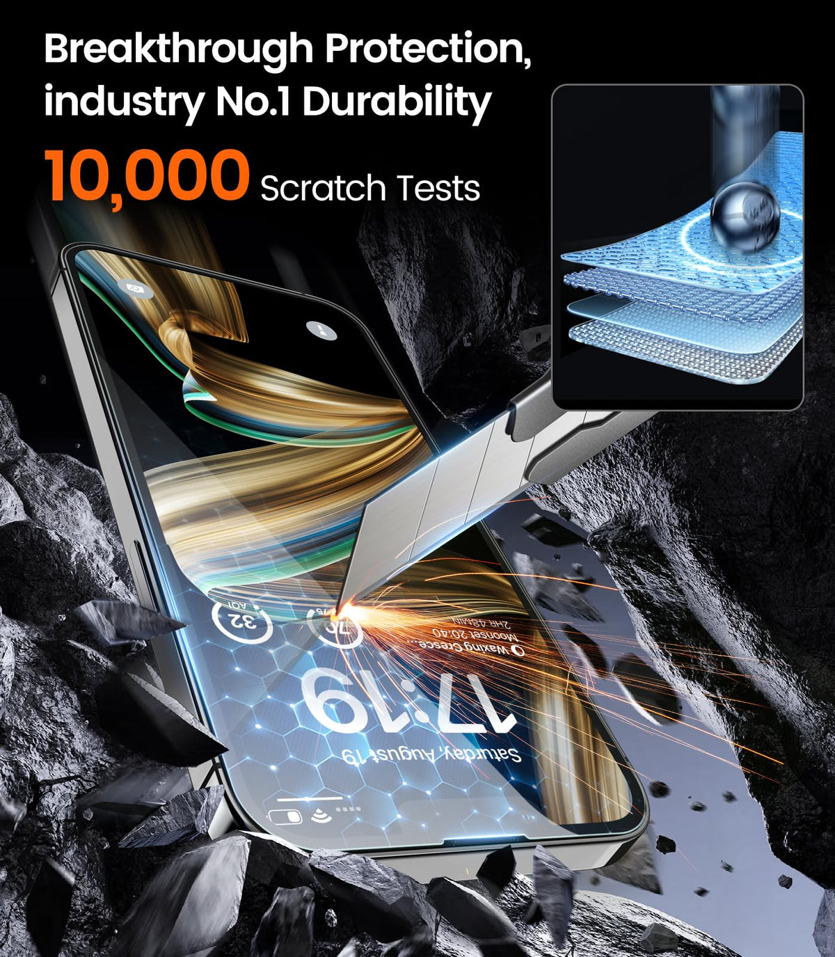 EZ-GLAZ-4 Pack for iPhone 17 Pro Max Privacy Screen Protector (6.9")