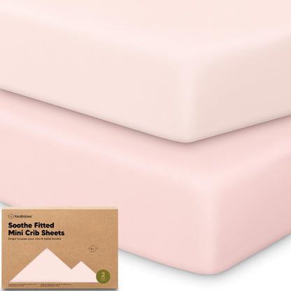 2pk Mini Crib Sheets Fitted 38x26 Pack N Play Mattress Sheet (Bumble Bear)