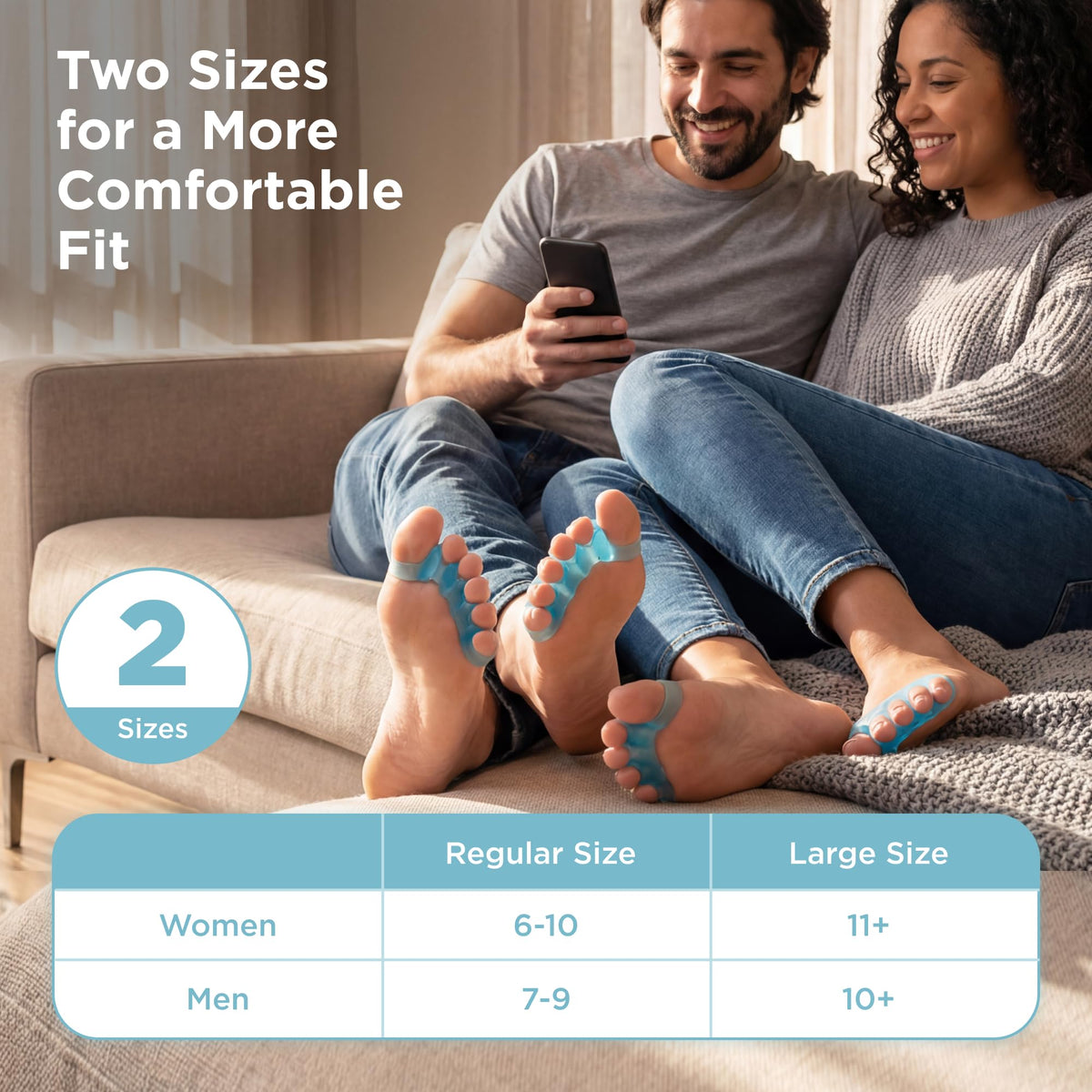 Mind Bodhi Toe Separators/Toe Spacers - Men & Women - Large Size - Blue