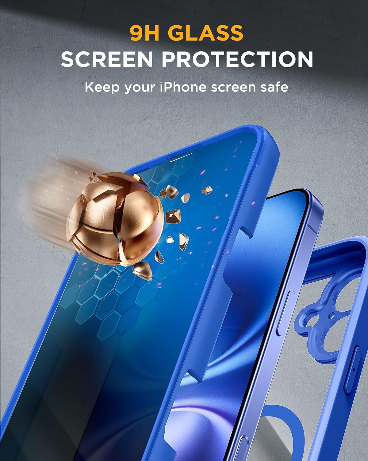 Miracase for iPhone 17 Pro Privacy Series Case, Magsafe, Deep Blue
