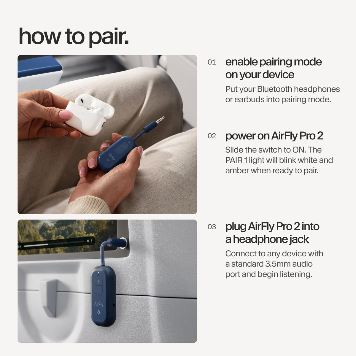 Twelve South AirFly SE, Bluetooth Wireless Audio Transmitter Adapter, White