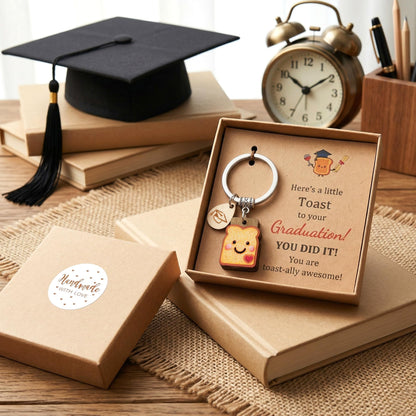 Toast Keychain for Girls New Beginnings Congratulations Gifts