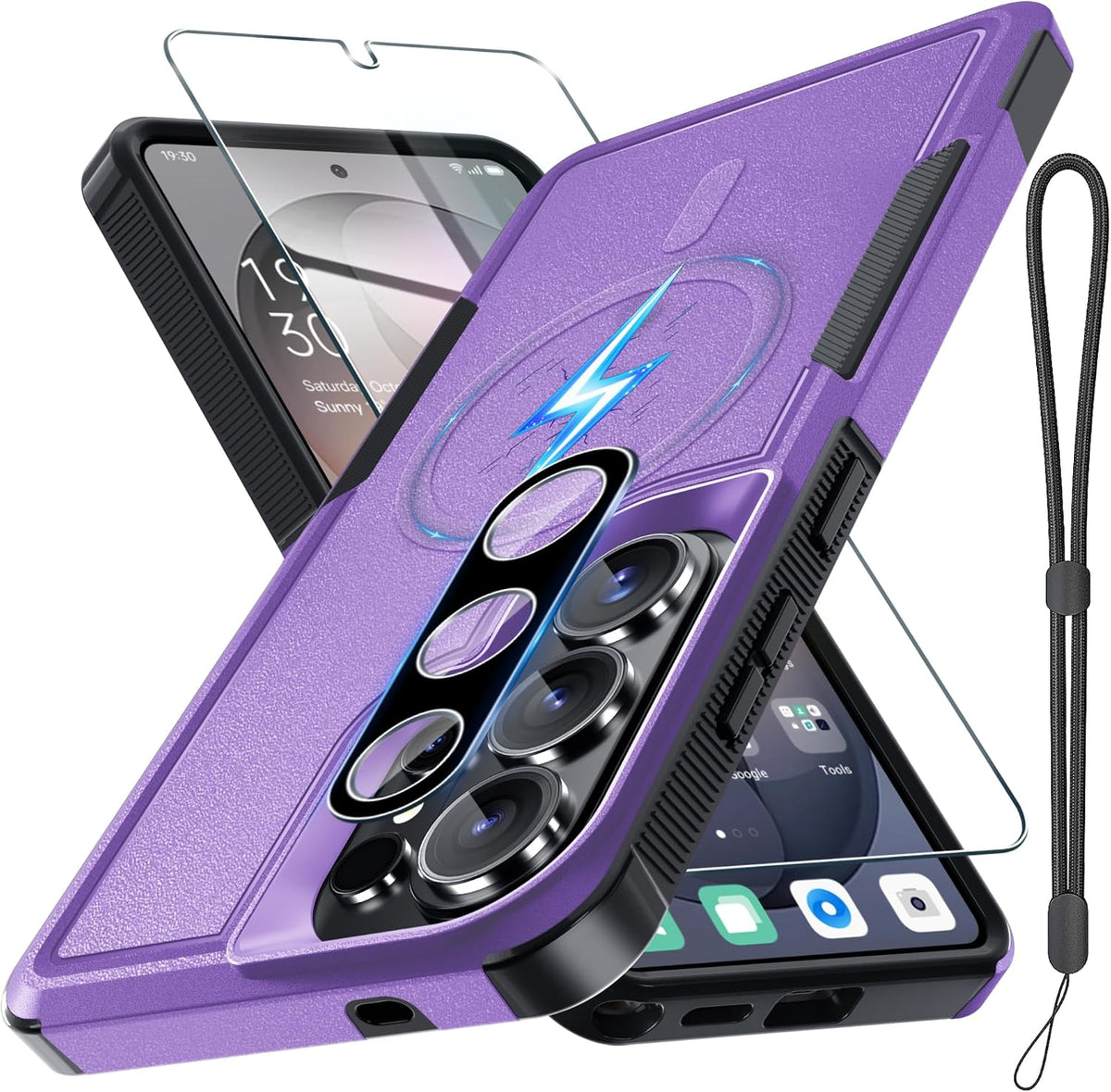 for Samsung Galaxy S24 FE Case, Full Body Heavy Duty Cover, Black Matte