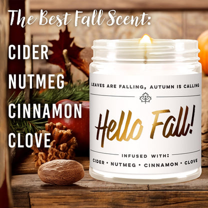 Wax & Wit Fall Candles for Home Scented – Apple, Cinnamon, Clove, Orange – Perfect Home Décor Gifts for Autumn, Holiday, Christmas, Winter - 9oz, Soy Wax, 50 Hour Burn
