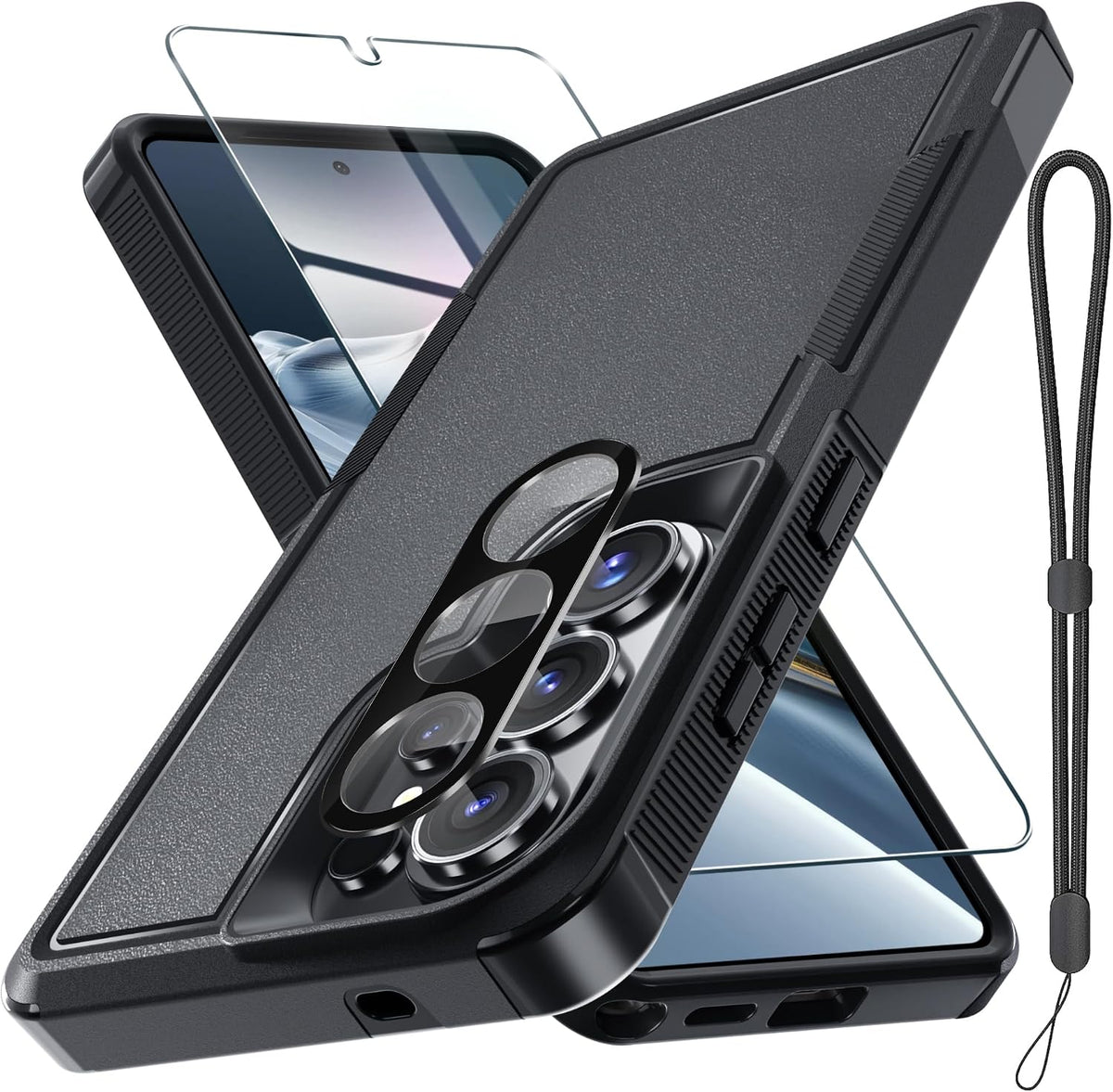 for Samsung Galaxy S24 FE Case, Full Body Heavy Duty Cover, Black Matte