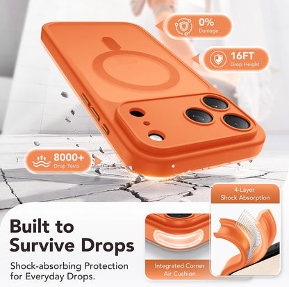 Magnetic Shockproof for iPhone 18 Pro & iPhone 17 Pro Case, Sunset Orange