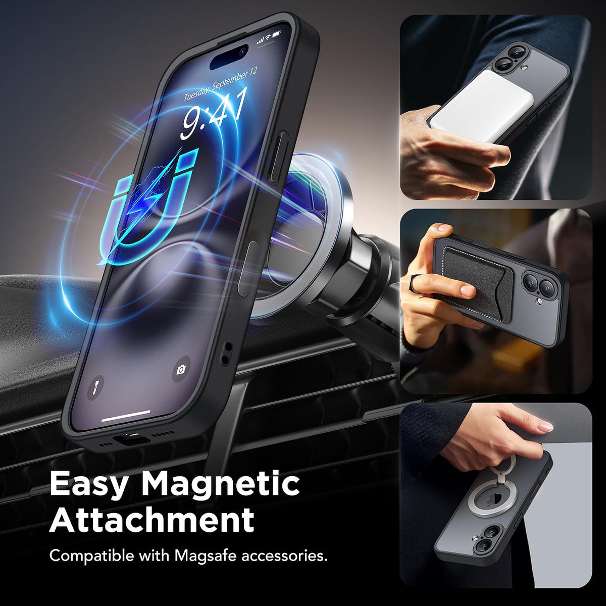 Magnetic Shockproof for iPhone 18 Pro & iPhone 17 Pro Case, Sunset Orange