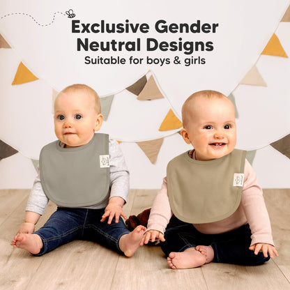 KeaBabies 8-Pack Organic Baby Bibs for Drooling and Teething (Sweet Charm)