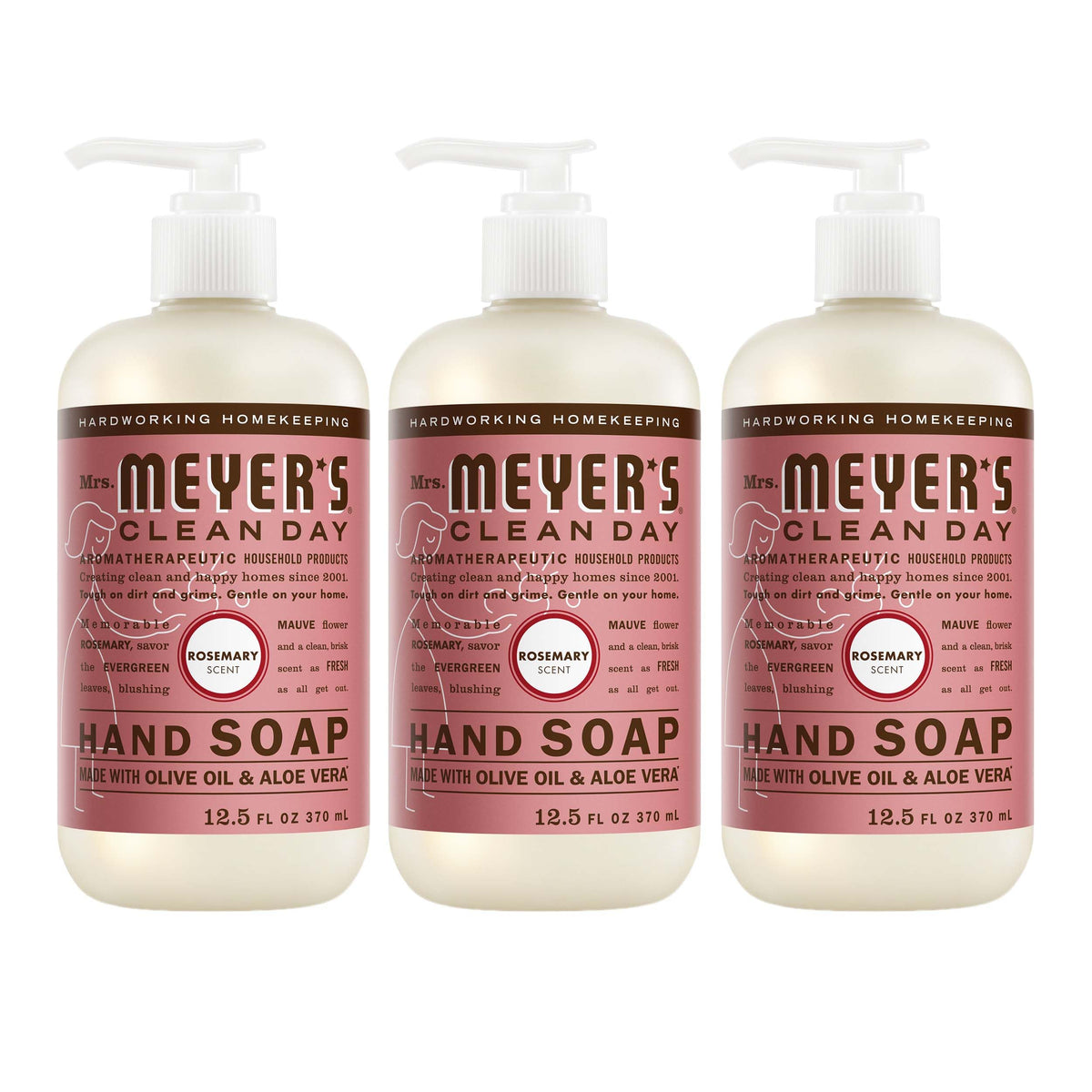 MRS. MEYER'S CLEAN DAY Liquid Hand Soap, Lemon Verbena, 12.5 fl oz, 3 Pack