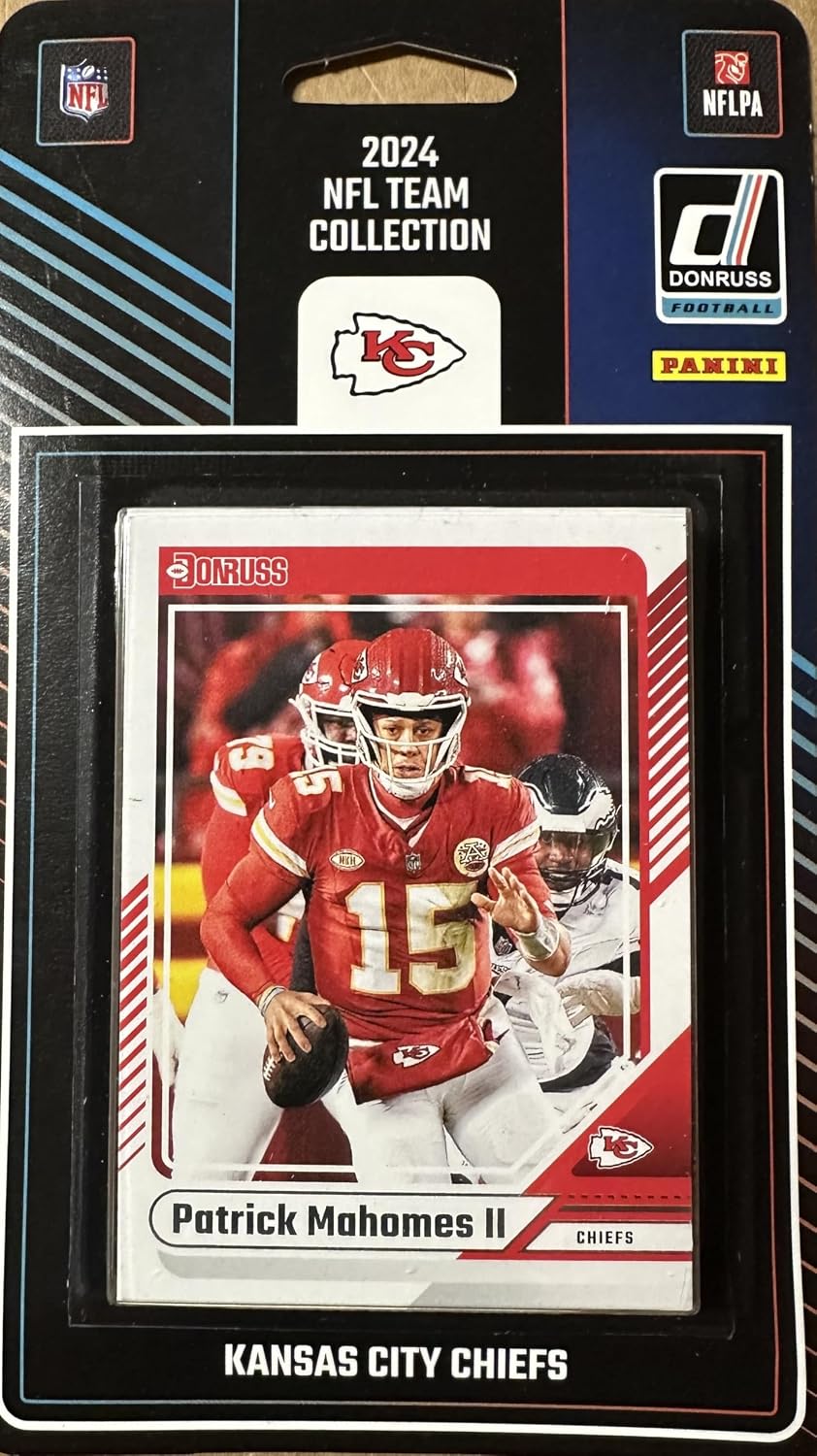 Kansas City Chiefs 2024 Donruss Factory Sealed Team Set Featuring Patrick Mahomes, Travis Kelce and Chris Jones with Xavier Worthy Rated Rookie Card Plus