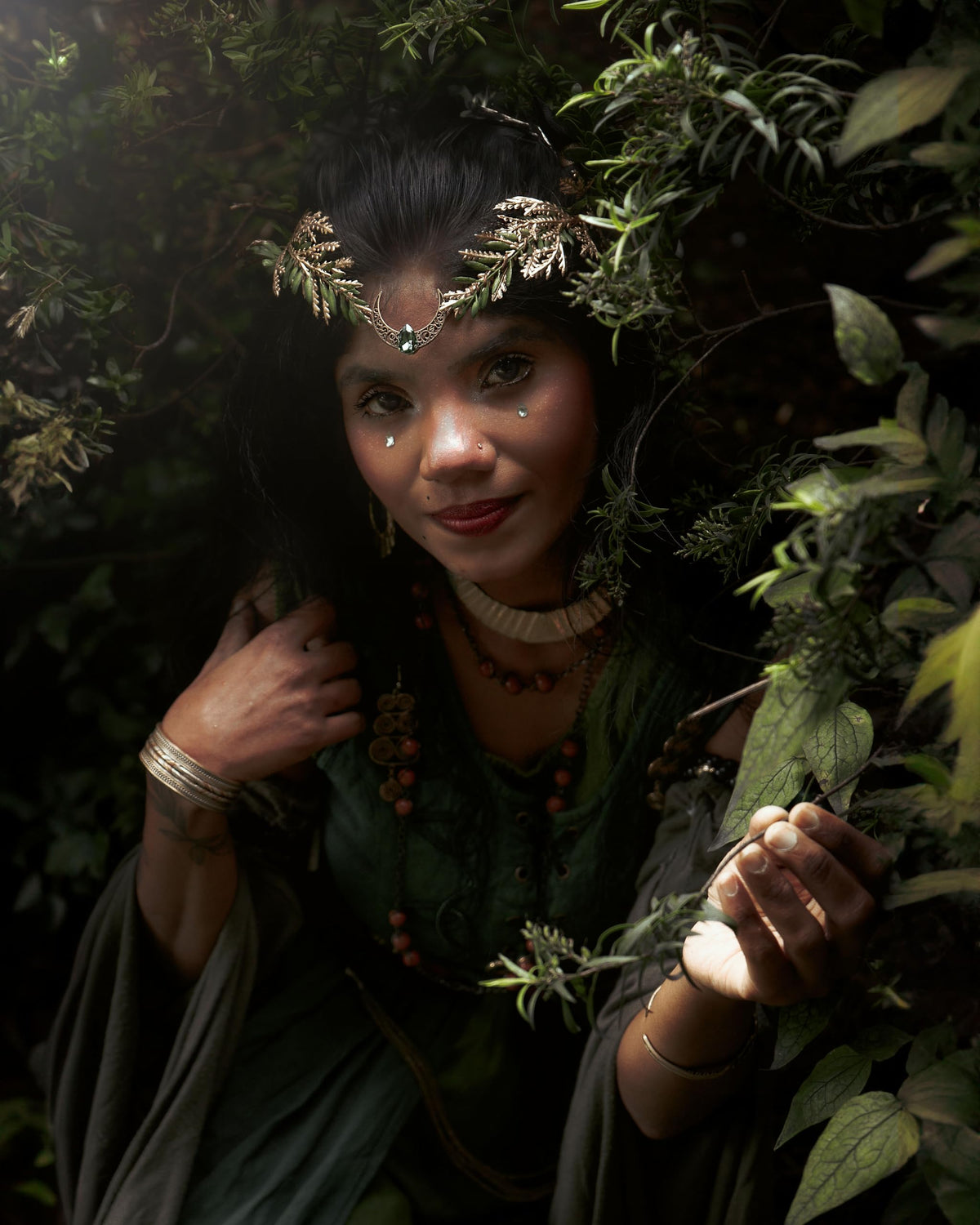 MOSTORY Renaissance Fairy Flower Crown, Woodland Elf Crown Headpiece