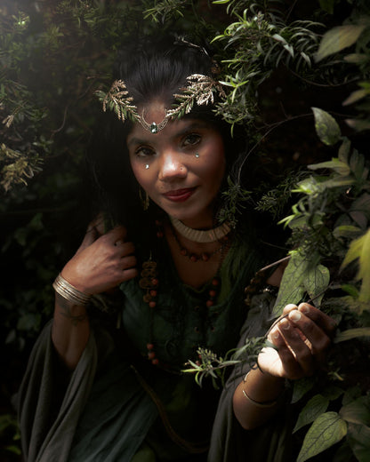 MOSTORY Renaissance Fairy Flower Crown, Woodland Elf Crown Headpiece