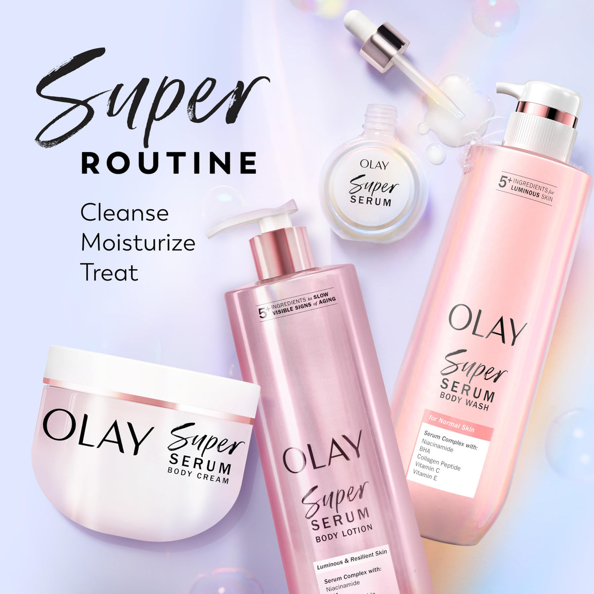 Olay Super Serum Body Wash for Women, For Extra Dry Skin, 28 fl oz