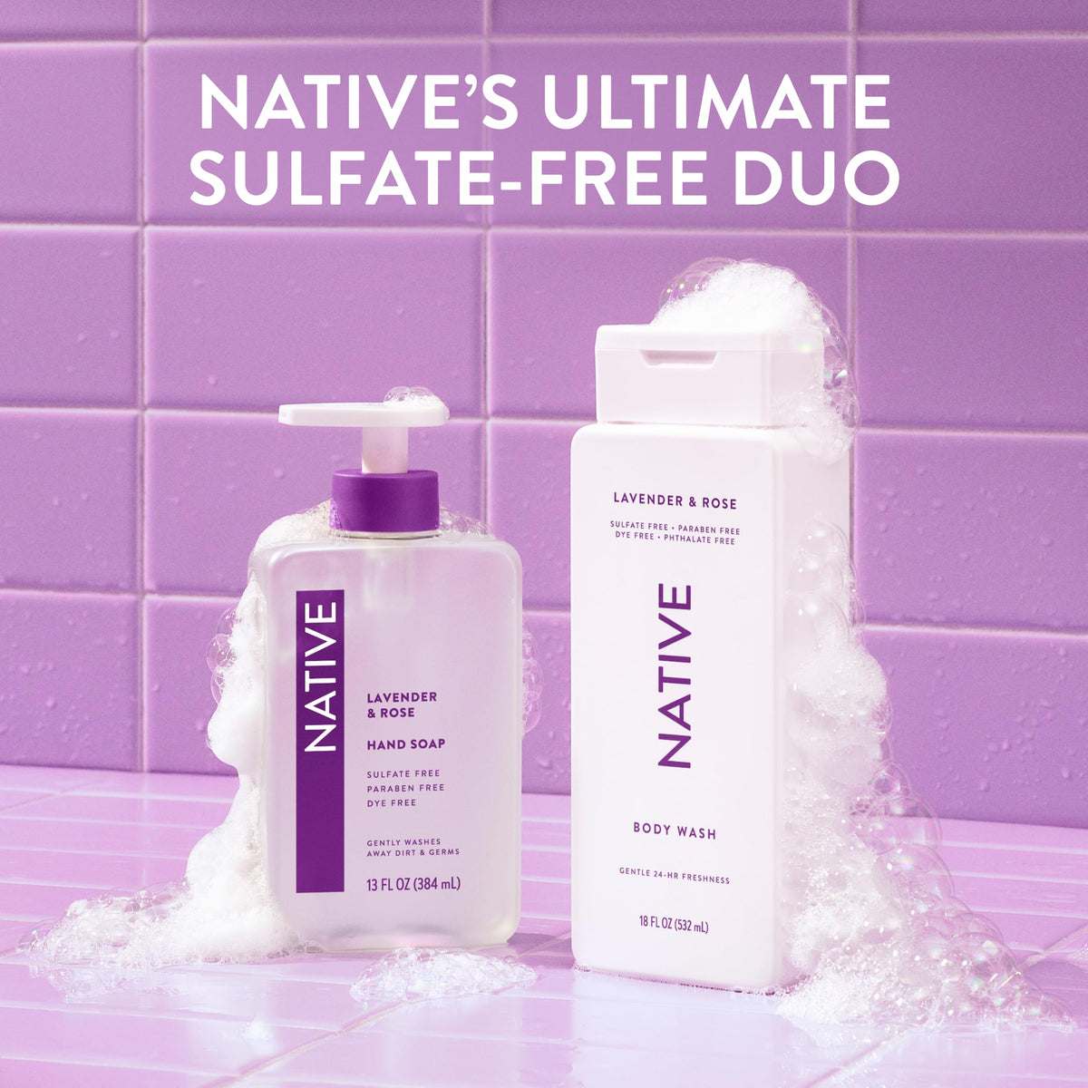 Native Clean Body Wash for Women & Men, Powder & Cotton Scent, 18 fl oz