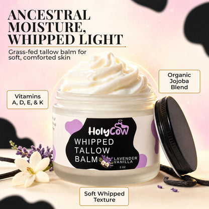 HolyCow Grass Fed Beef Tallow For Skin with Jojoba Oil, 2 Ounce - Unscented