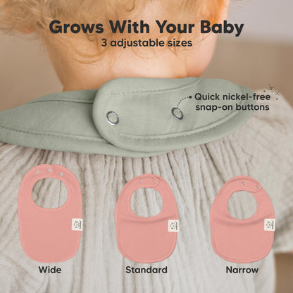 KeaBabies 8-Pack Organic Baby Bibs for Drooling and Teething (Sweet Charm)