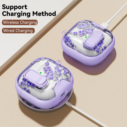 for AirPods Pro 2nd/1st Case (2023-2019)-Purple Bell Flower