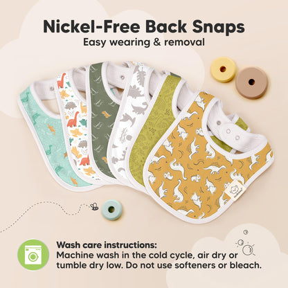 KeaBabies 8-Pack Organic Baby Bibs for Drooling and Teething (Sweet Charm)