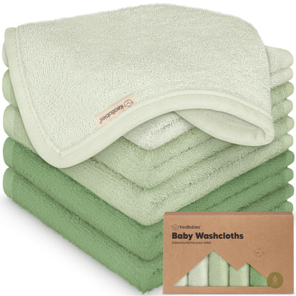 6-Pack Baby Washcloths, Soft Absorbent Washcloths for Face, Body (White)