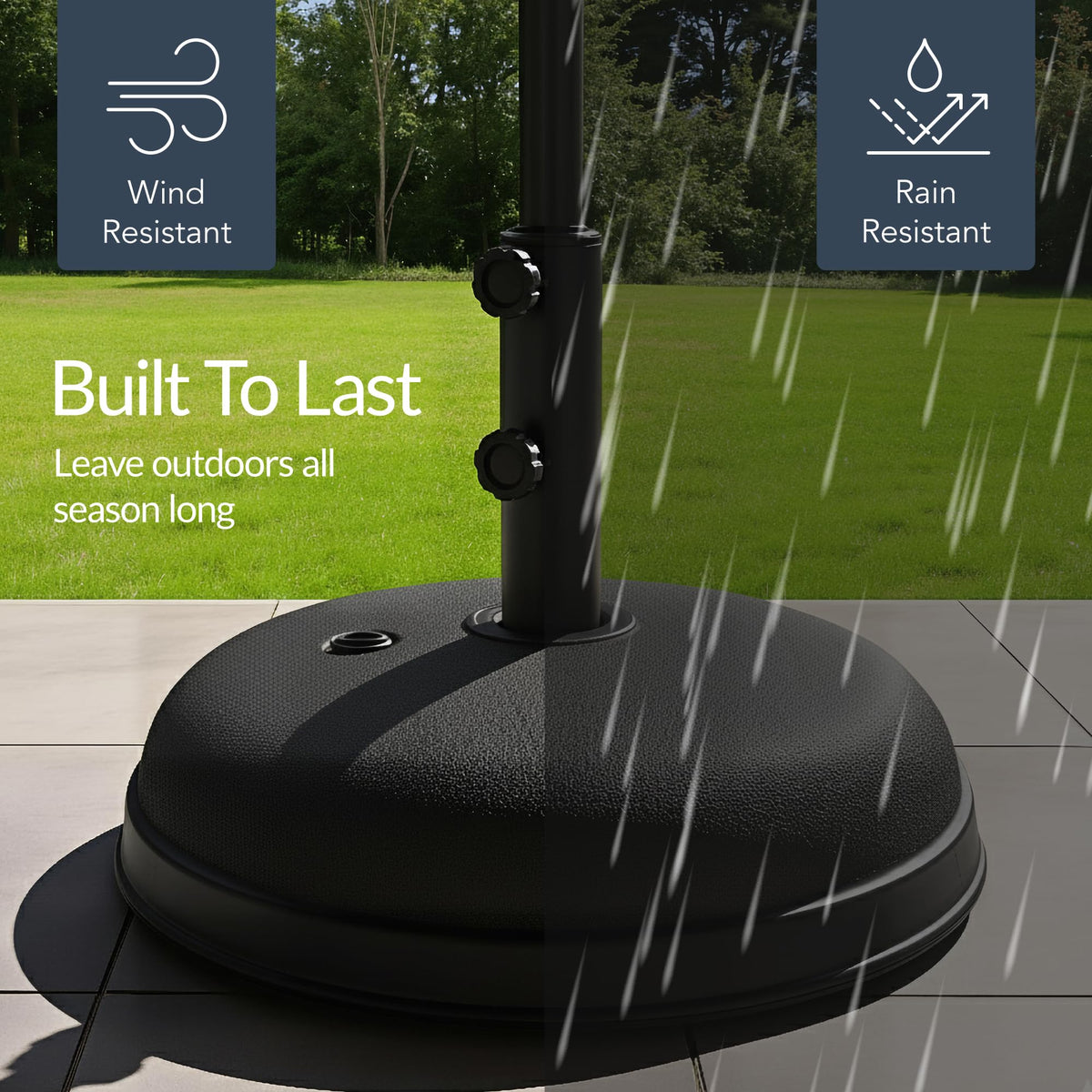 Best Choice Products Fillable Umbrella Base Stand Round Sunburst Plastic Patio Umbrella Base Stand, Pole Holder for Outdoor, Lawn w/ 55lbs Weight Capacity, Adjustment Knob