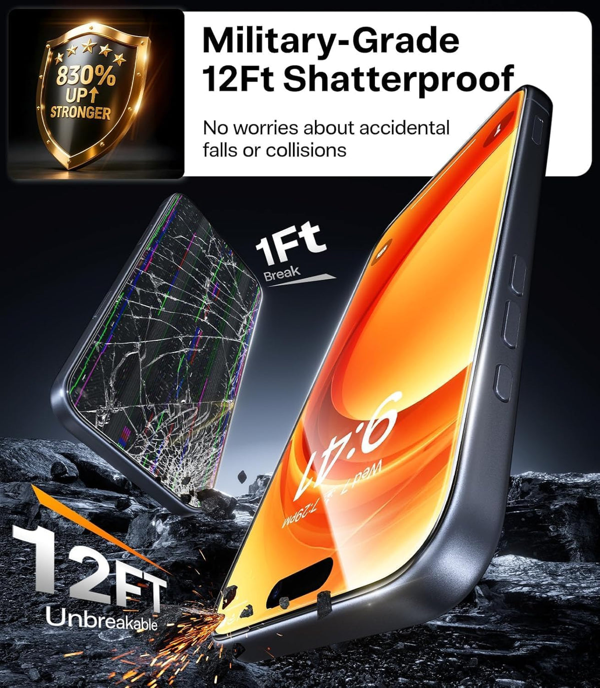 TORRAS Military-Grade Unbreakable for iPhone 18 Pro Screen Protector 2-Pack