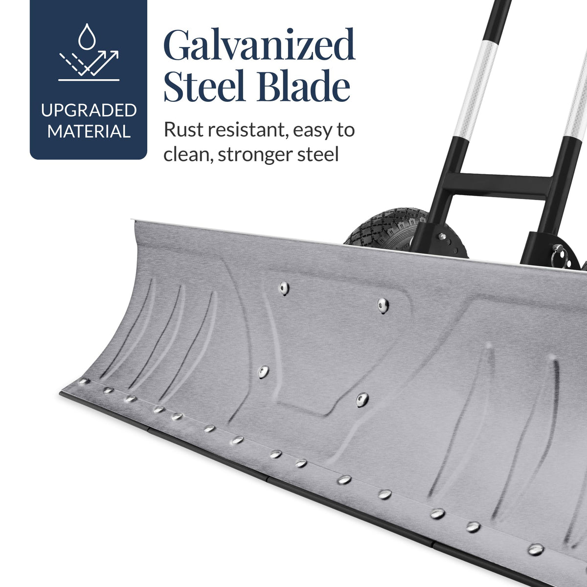 Best Choice Products 36in Heavy-Duty 2-Wheel Snow Pusher Hand Plow - Black