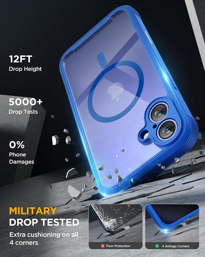 Miracase for iPhone 17 Pro Privacy Series Case, Magsafe, Deep Blue