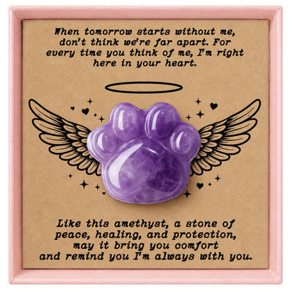 Dog Memorial Gifts for Loss of Dog, Rose Quartz Paw & Memorial Bracelet