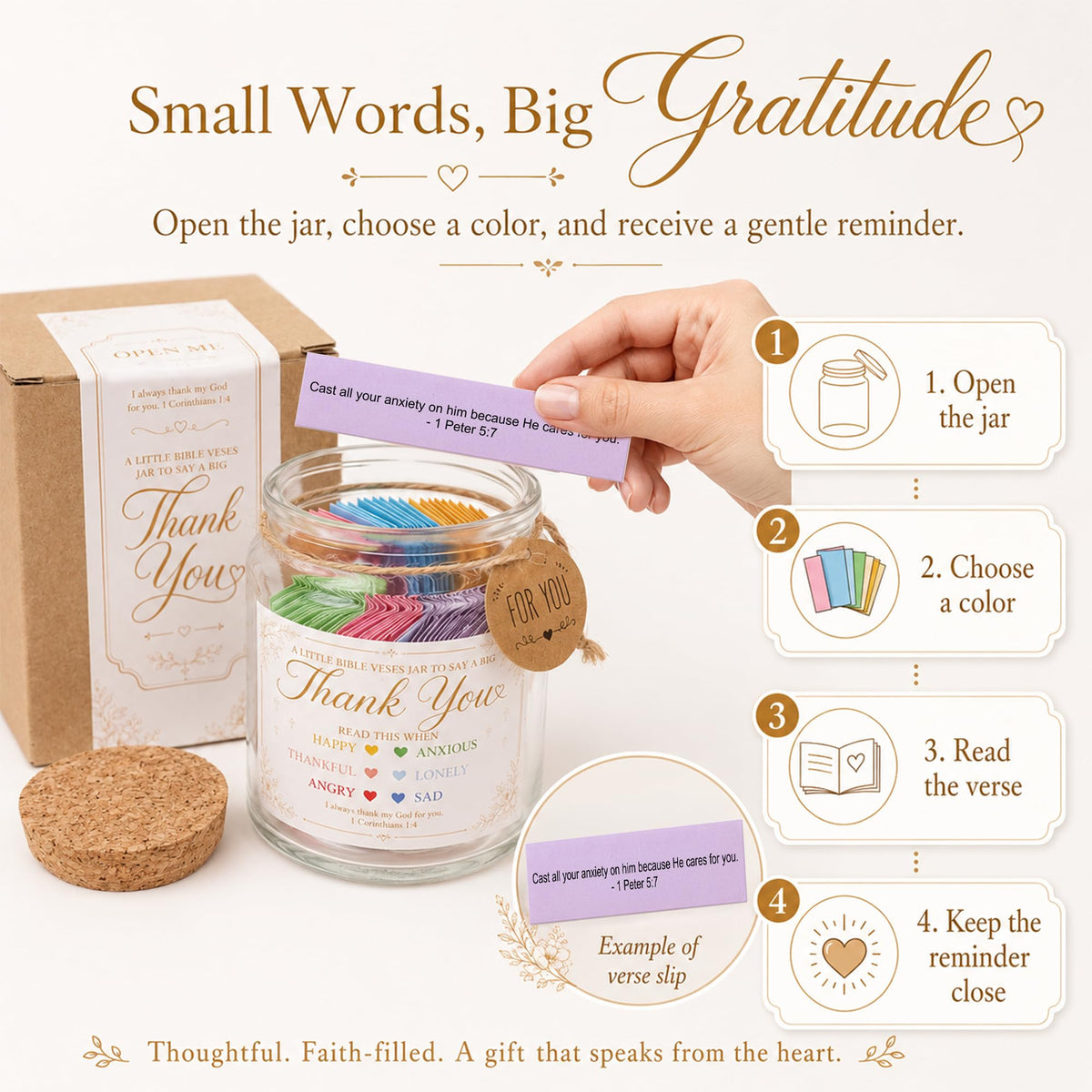 Read This When Bible Verses Jar – Birthday Gifts for Women, Christian Gifts, Christmas Gift for Women, Gift for Mom from Daughter