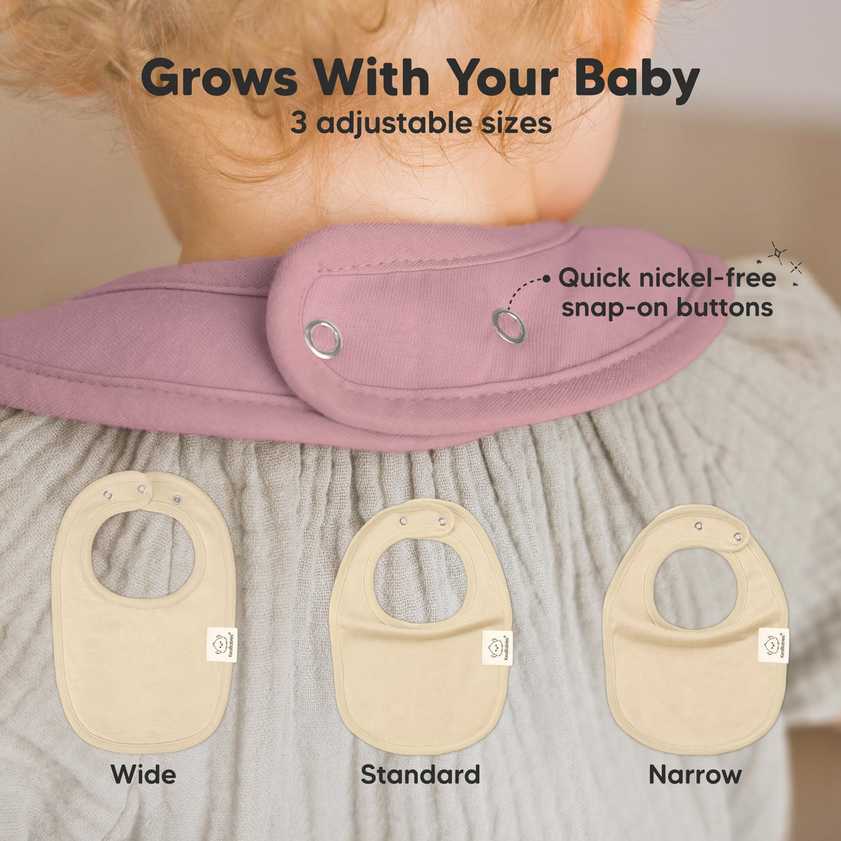 KeaBabies 8-Pack Organic Baby Bibs for Drooling and Teething (Sweet Charm)
