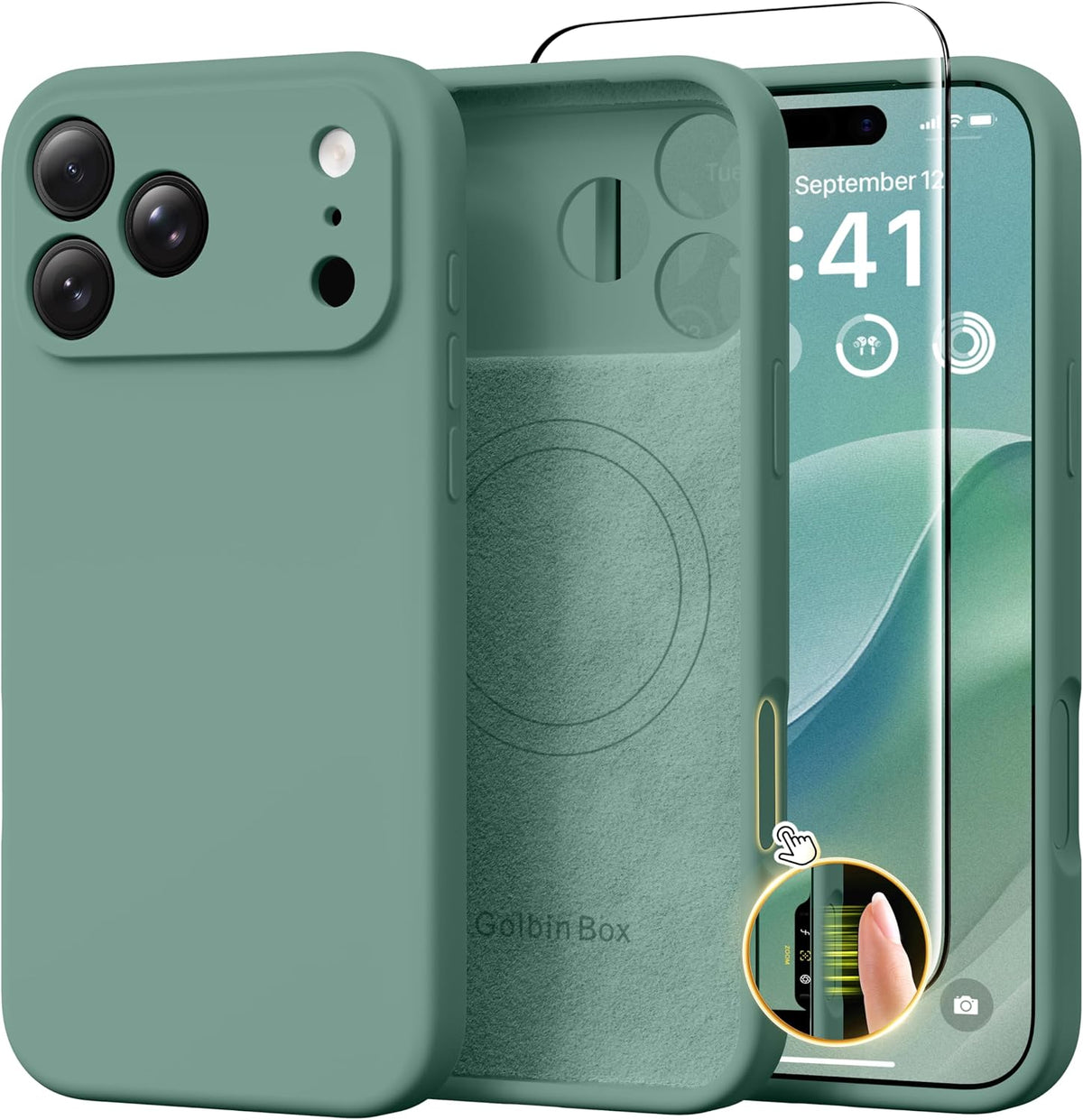 GolbinBox Magnetic for iPhone 13/14 Case, Silicone Cover, Blackcurrant